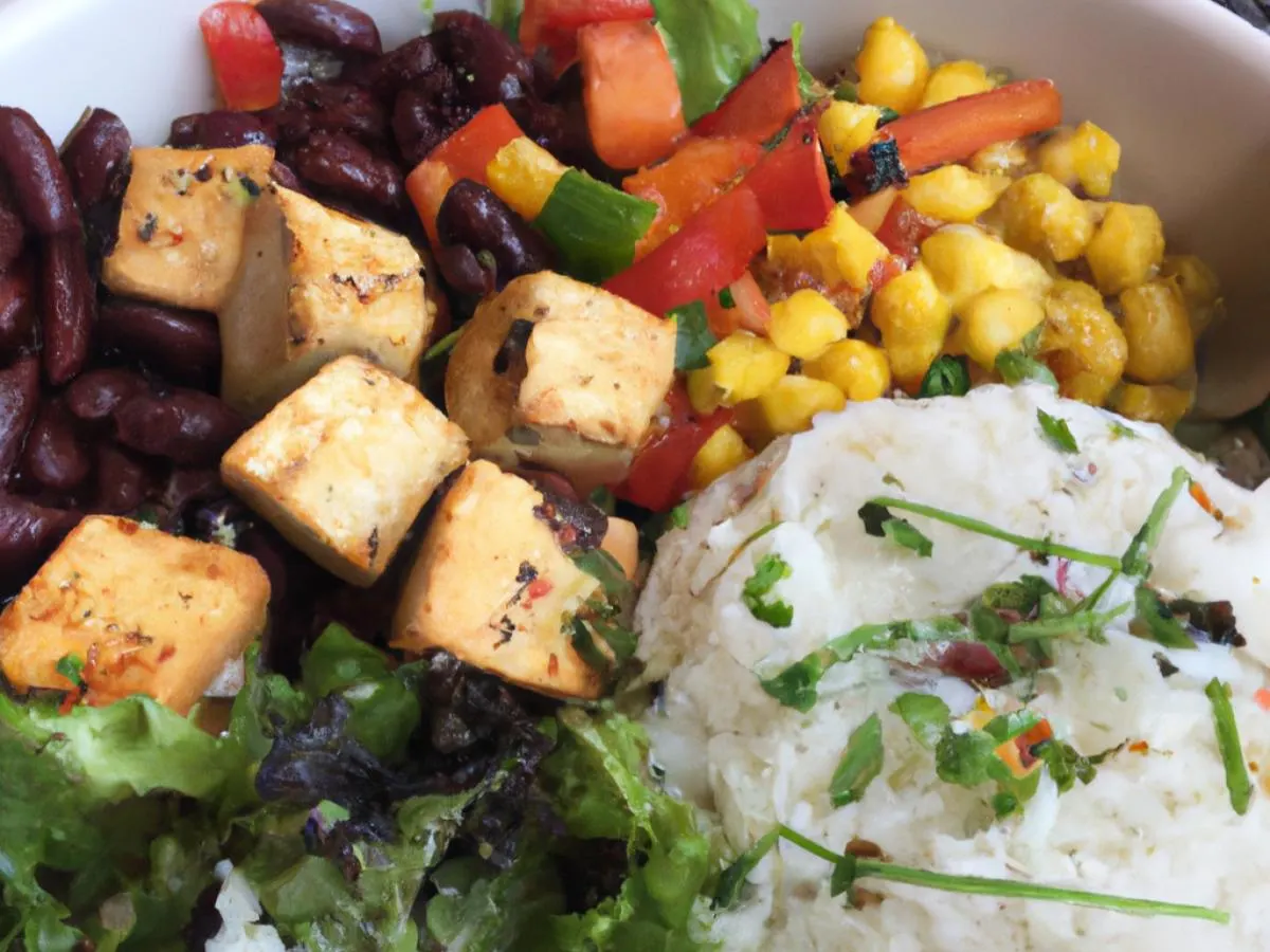 Tofu and Black Bean Vegan Lunch Bowl Tofu and Black Bean Vegan Lunch Bowl