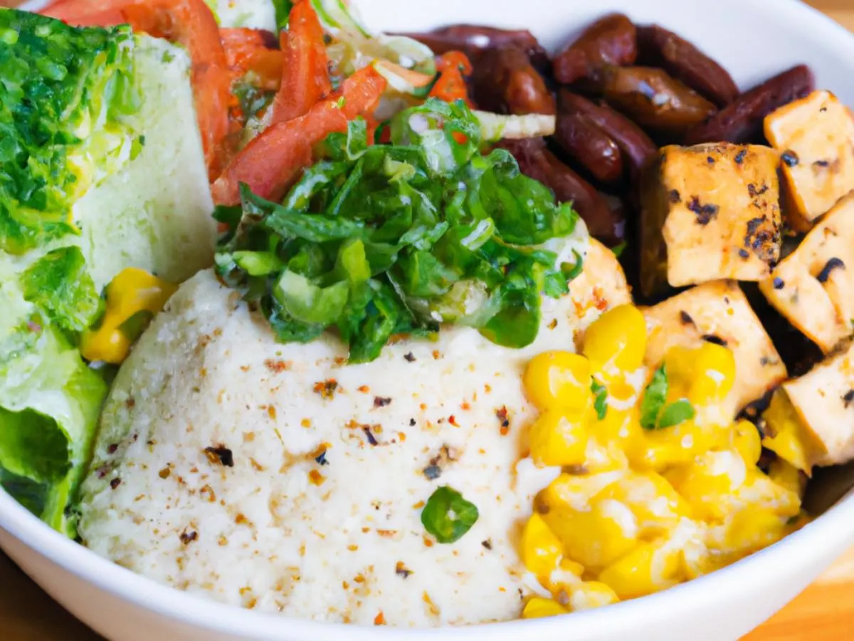 Tofu and Pinto Bean Vegan Lunch Bowl Tofu and Pinto Bean Vegan Lunch Bowl