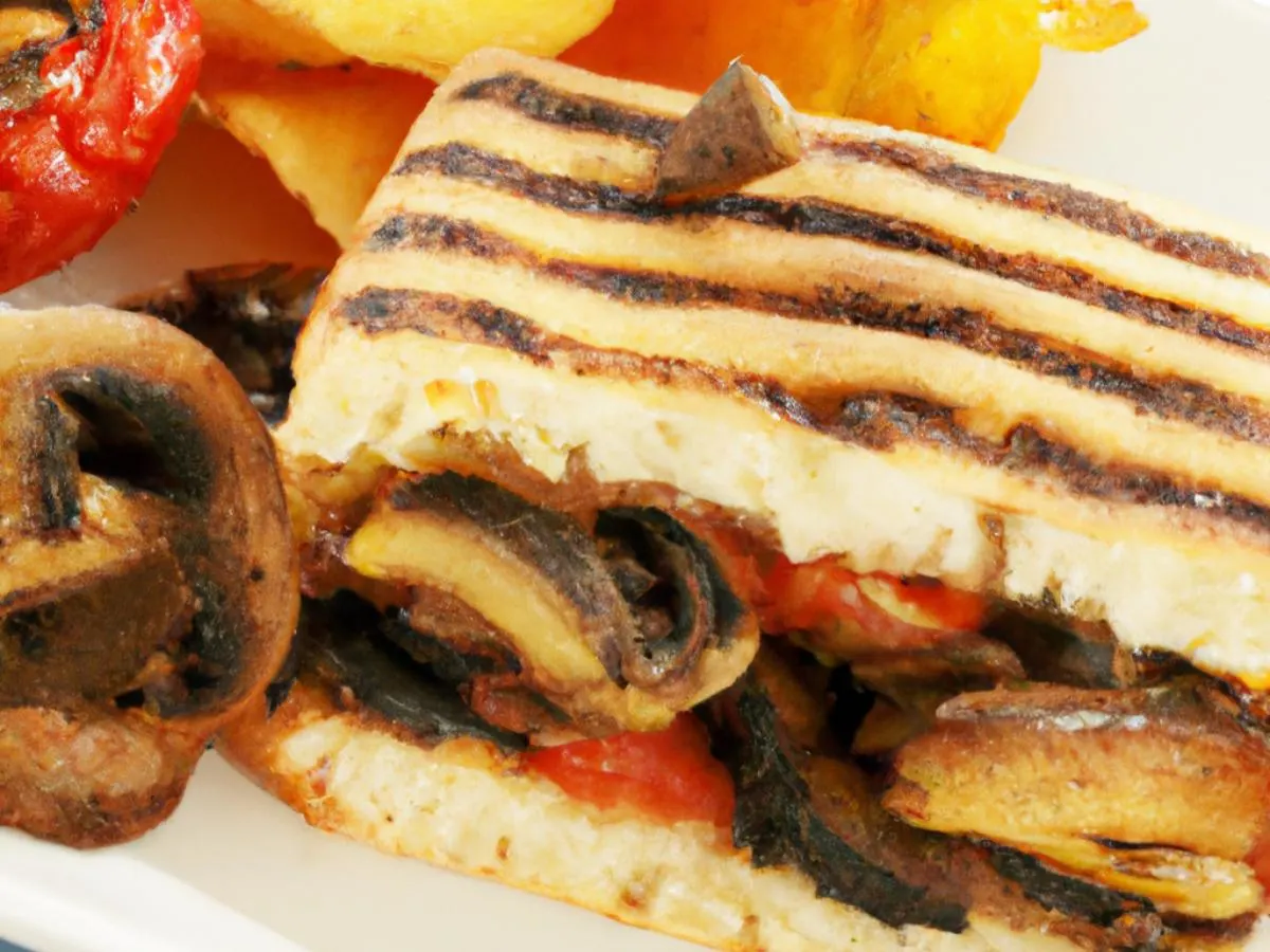 Portobello Mushroom & Swiss Panini with Chips