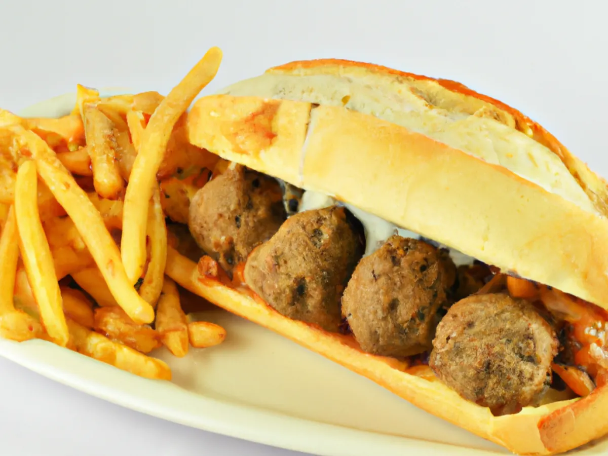 Meatball Sandwich with Fries