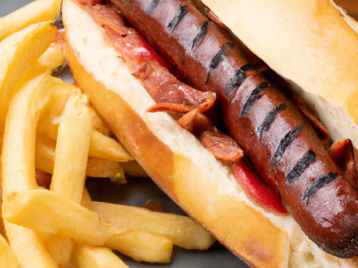 Italian Sausage Sandwich with Fries