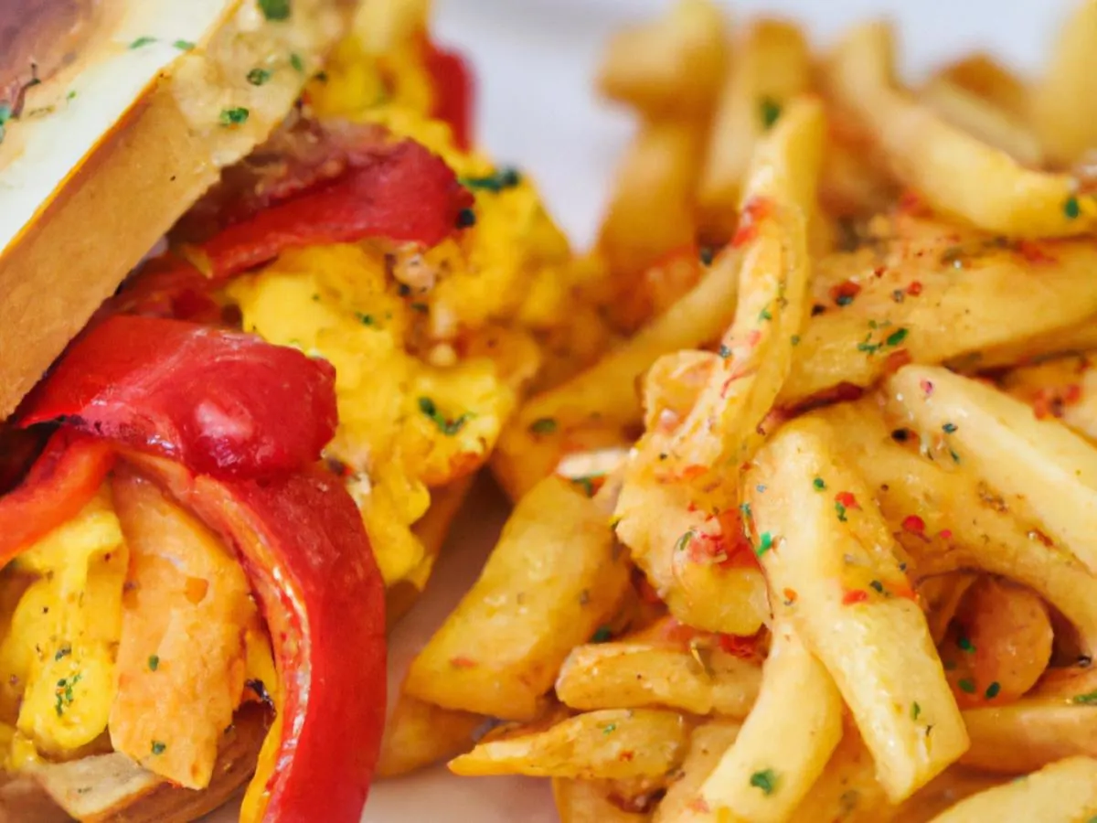 Pepper & Egg Sandwich with Fries