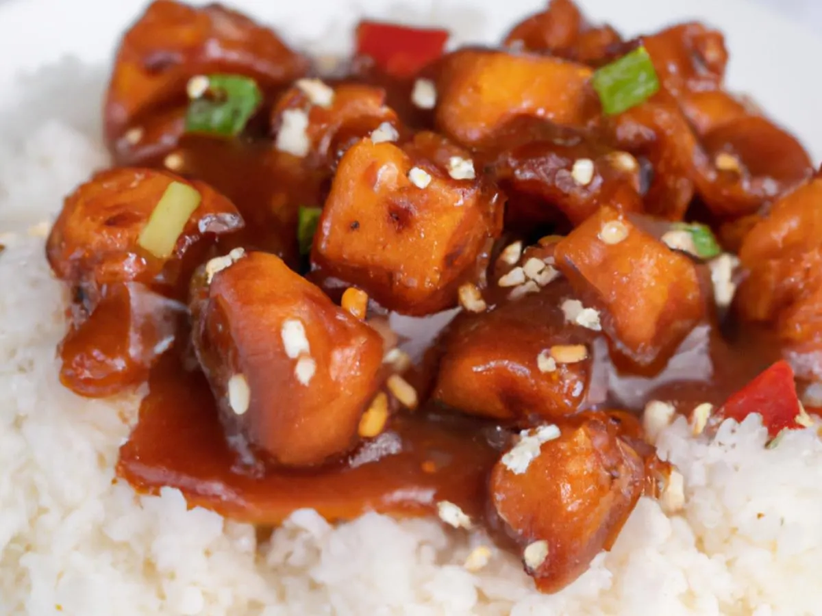 Meatless General Tso's Chicken Rice Box Meatless General Tso's Chicken Rice Box