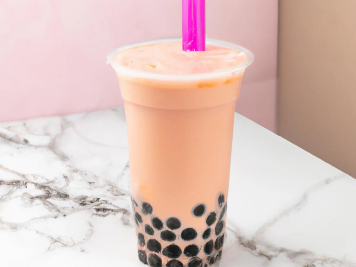 Rose Milk Tea with Boba - Half Sweet [16 oz]