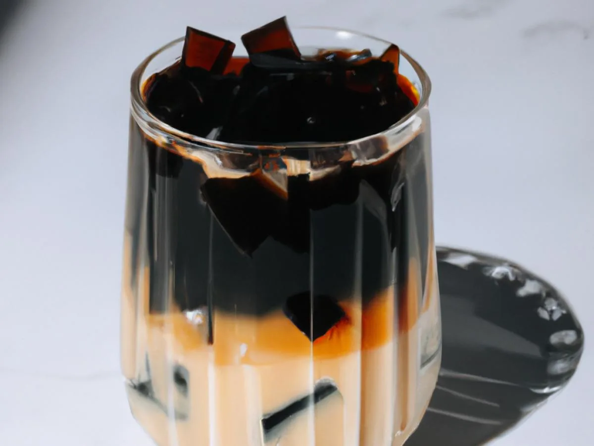 Coffee Milk Tea with Coffee Jelly - Half Sweet [16 oz]