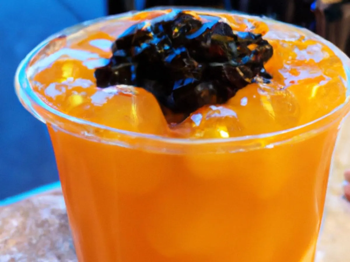 Passionfruit Black Tea with Boba - Half Sweet [16 oz]