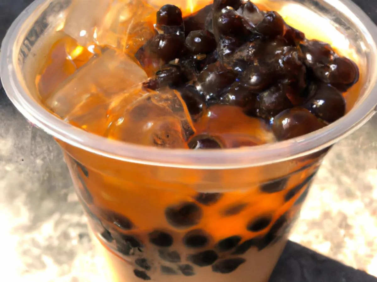 Passionfruit Black Tea with Boba - Full Sweet [16 oz]