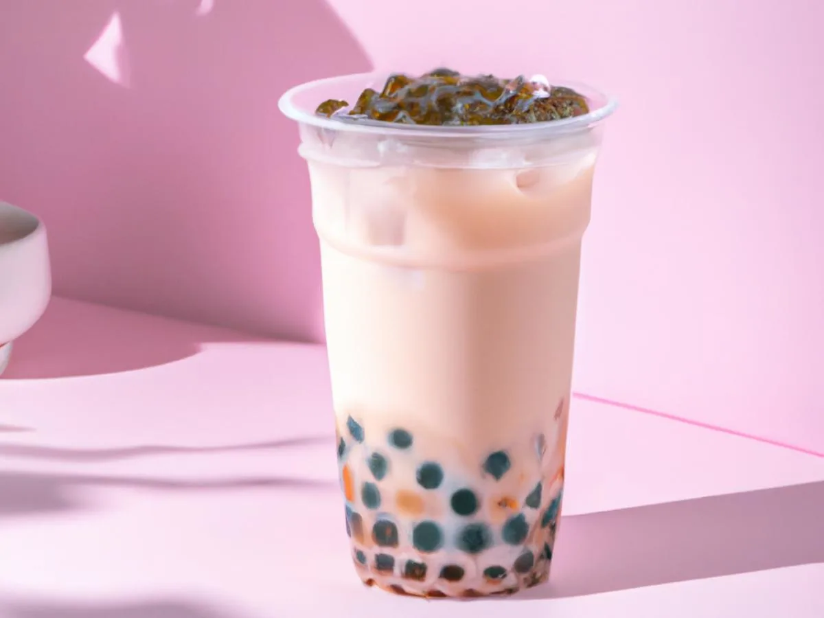 Rose Milk Tea with Boba - Half Sweet [24 oz]