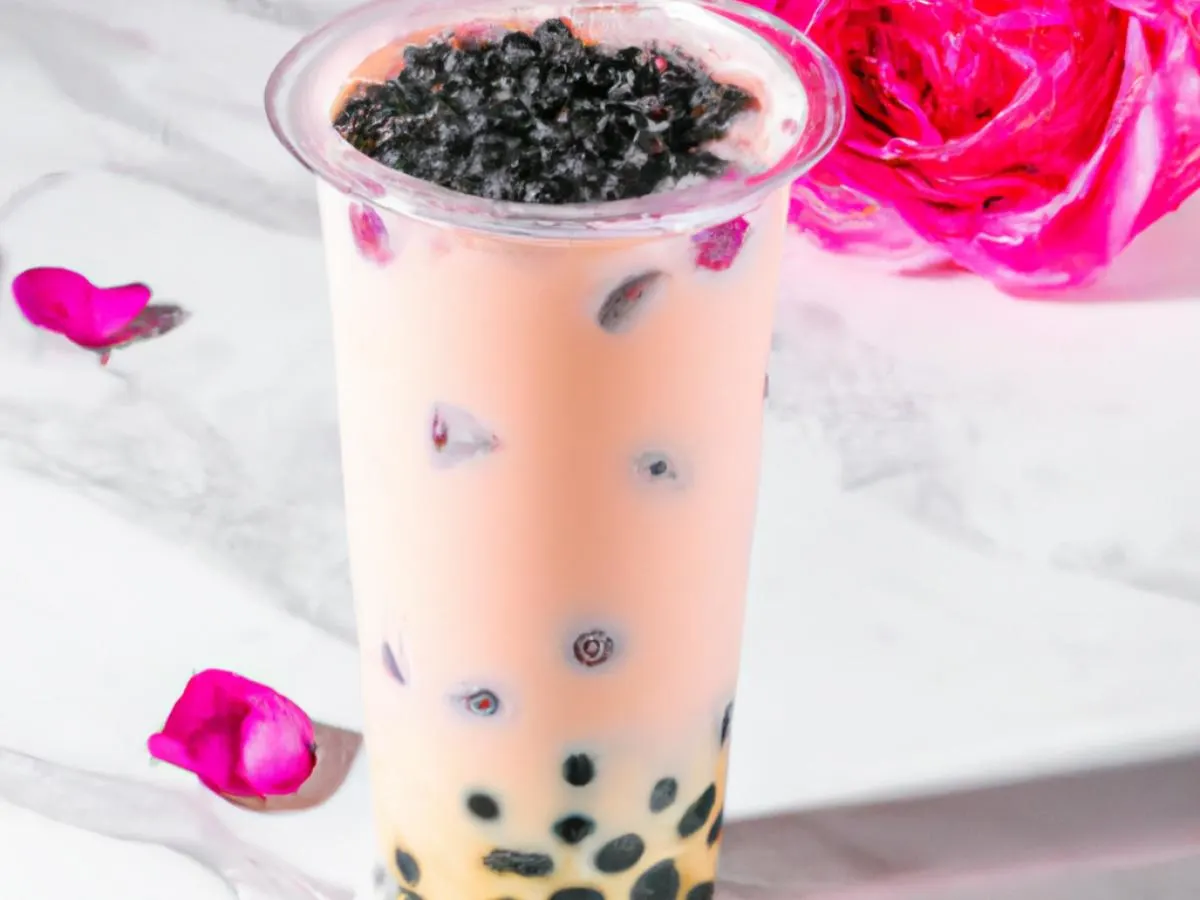 Rose Milk Tea with Boba - Full Sweet [24 oz]