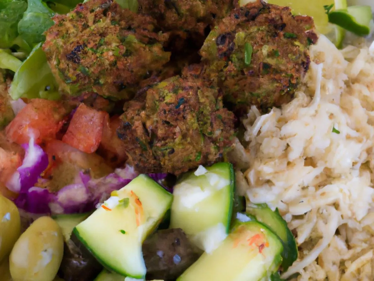 VEGAN Greektown Bowl With Falafel VEGAN Greektown Bowl With Falafel