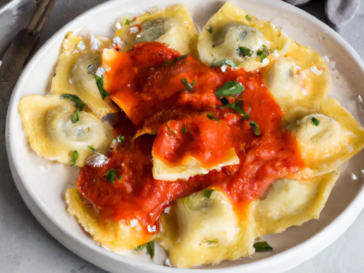 Ricotta & Herb Ravioli With Rose Sauce