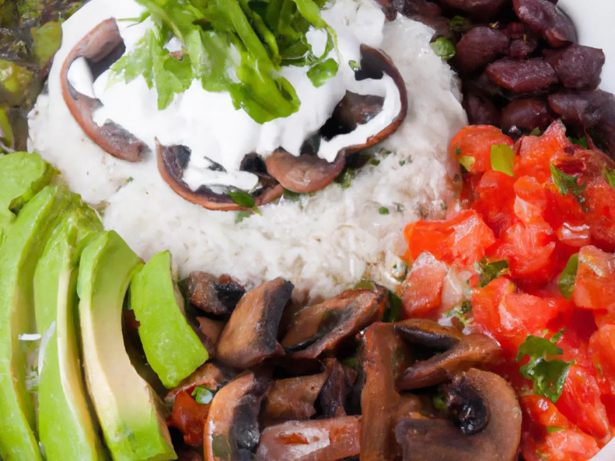 Mushrooms and Avocado Burrito Bowl Mushrooms and Avocado Burrito Bowl