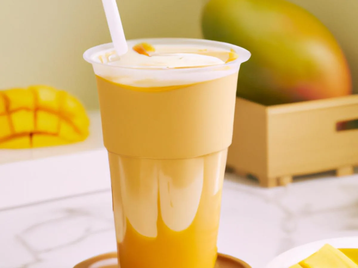 Mango Milk Tea with Non Dairy Creamer (Full Sweetness) Mango Milk Tea with Non Dairy Creamer (Full Sweetness)