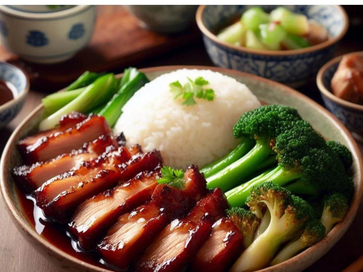 Char Sui (Chinese BBQ Pork) with Gai Lan and Jasmine Rice Char Sui (Chinese BBQ Pork) with Gai Lan and Jasmine Rice