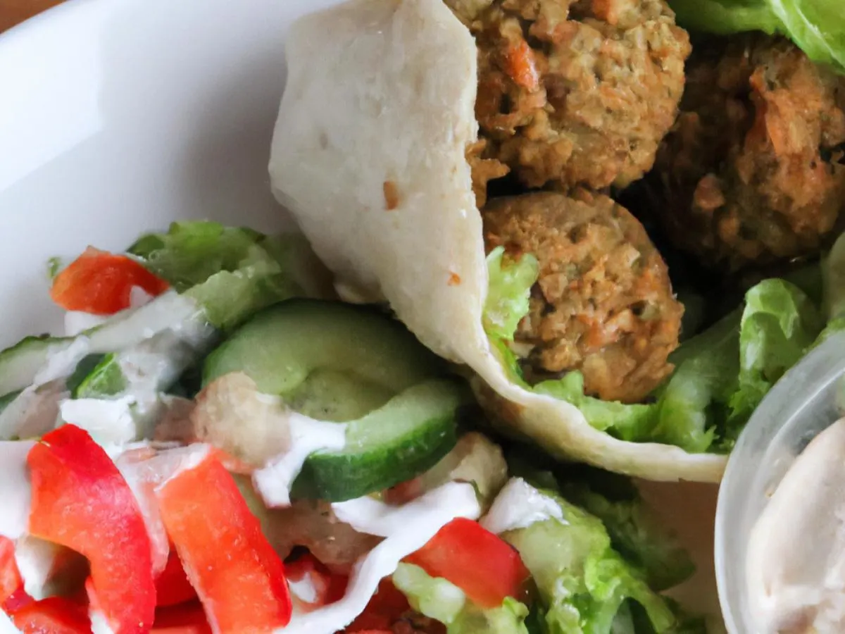 Falafel Wrap with Mediterranean Salad Combo Falafel Wrap with Mediterranean Salad Combo