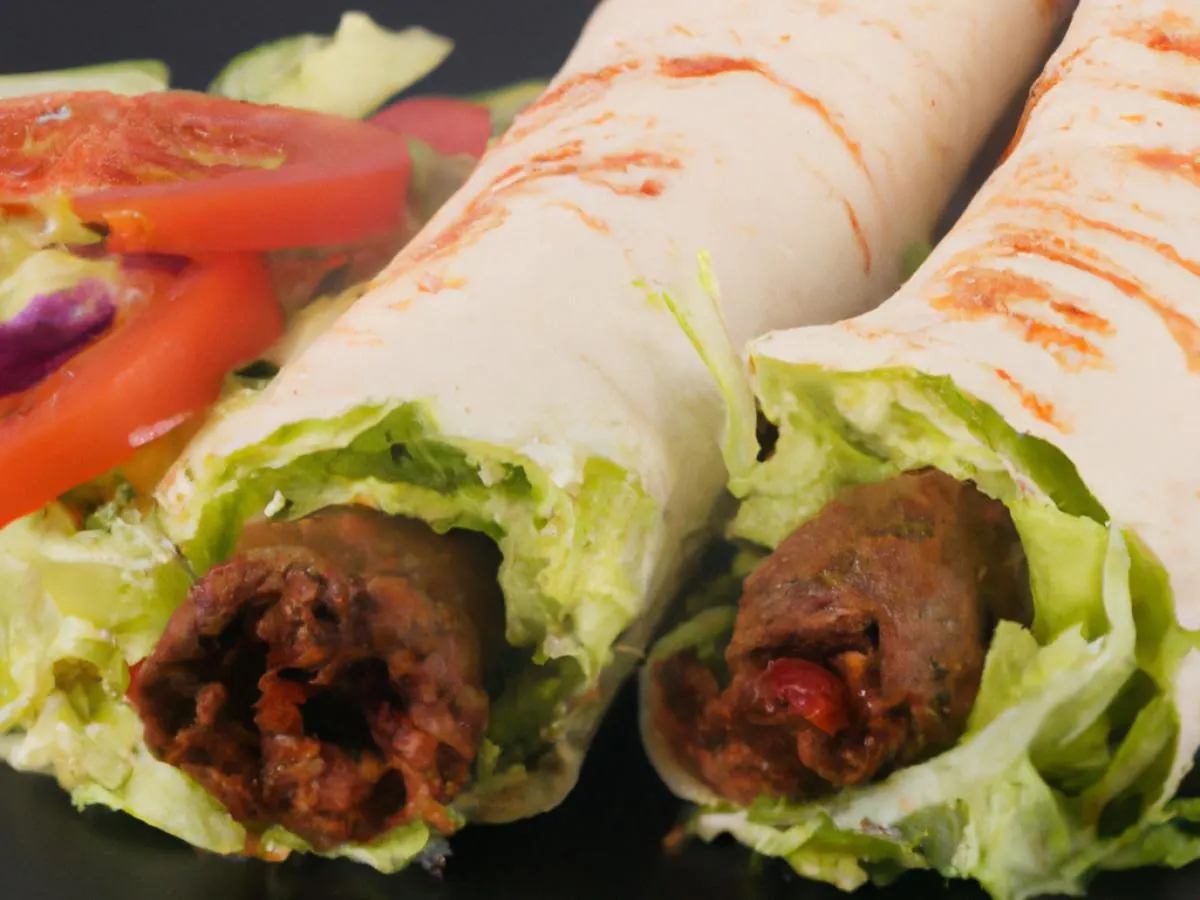 Kofte Kebab Wrap with Mediterranean Salad Combo Kofte Kebab Wrap with Mediterranean Salad Combo
