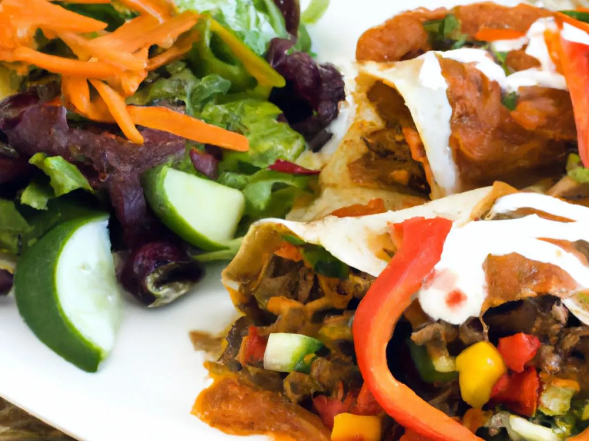 Vegan Impossible Enchiladas with Mixed Green Salad (No Cheese)