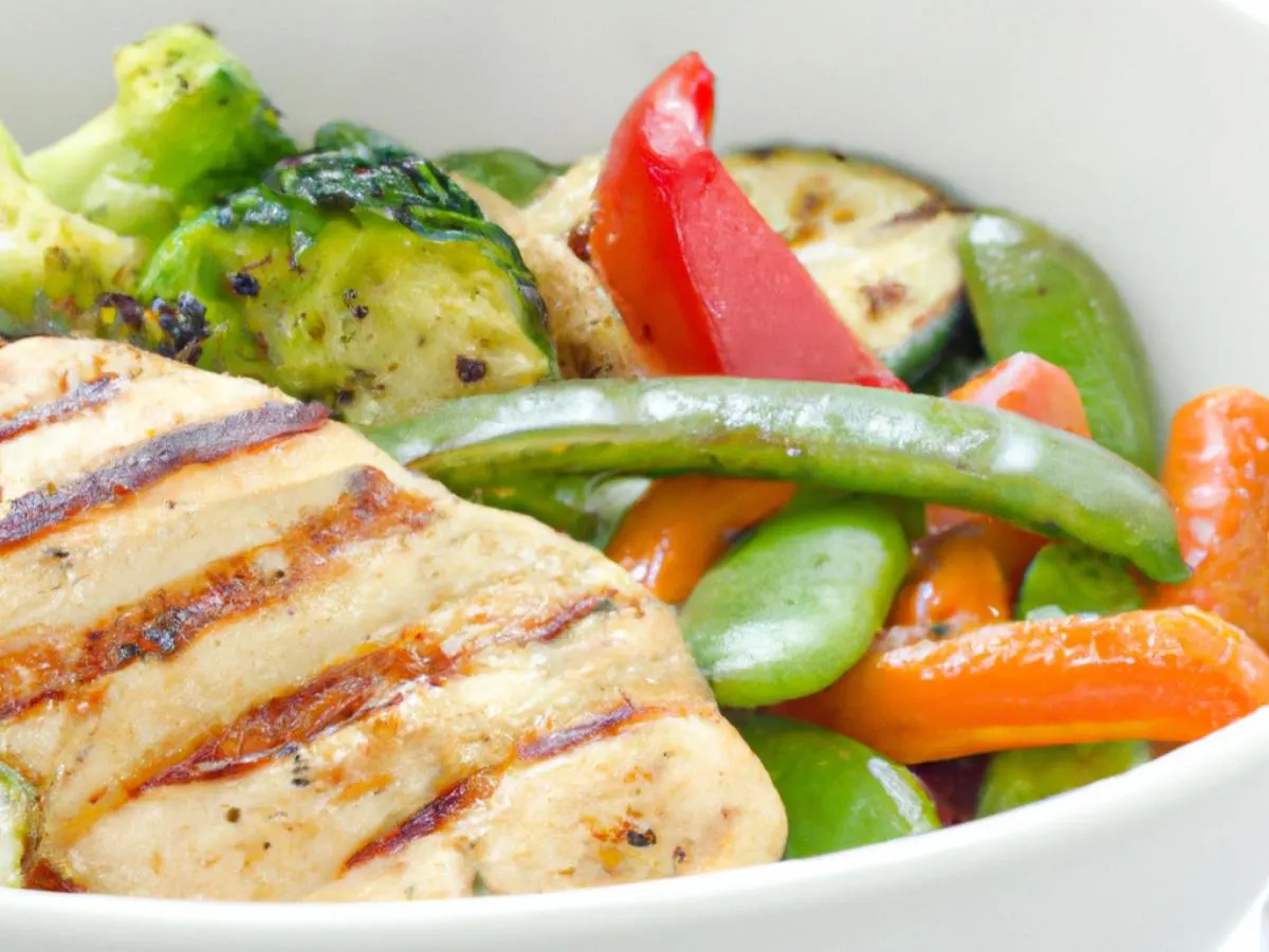 [Special Diet] Grilled Chicken with Steamed Vegetables (Olive Oil Only)