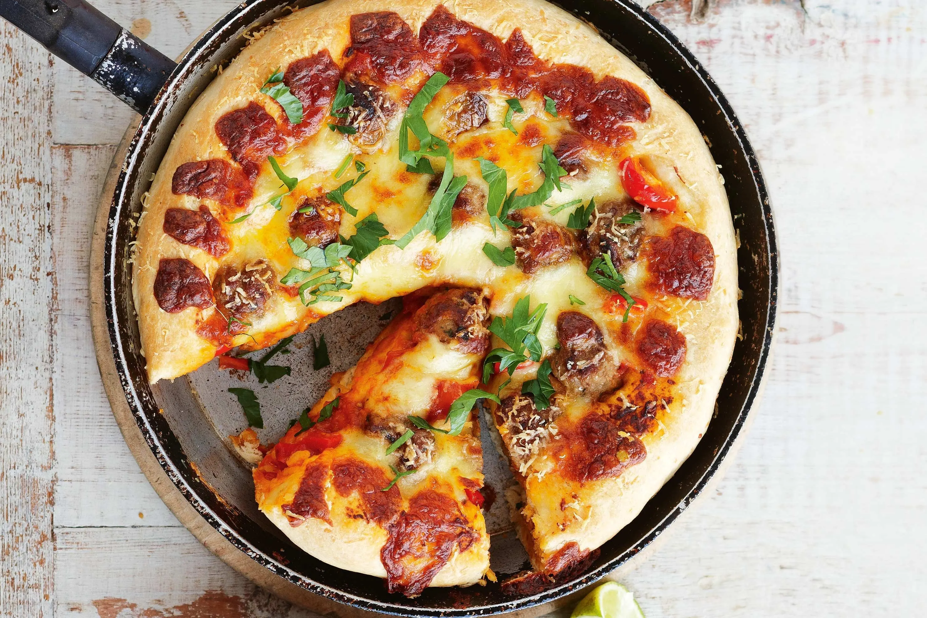Meatball Deep Dish Pizza Meatball Deep Dish Pizza