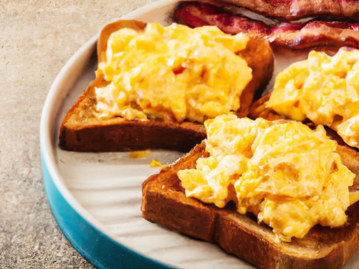 Gluten Free Scrambled Bacon Open Face Toast Gluten Free Scrambled Bacon Open Face Toast