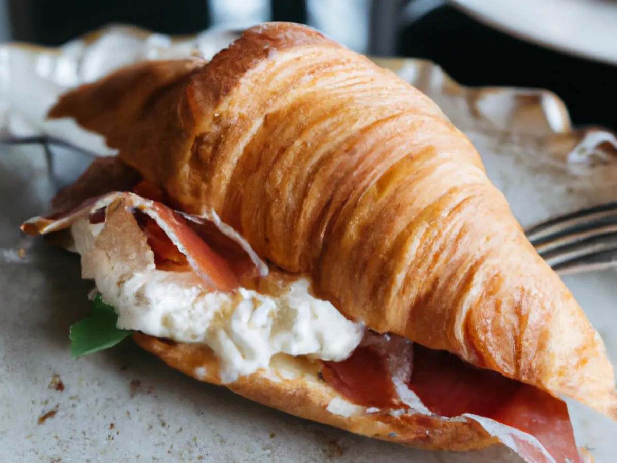 Fresh Baked Croissant with Prosciutto & Burrata Fresh Baked Croissant with Prosciutto & Burrata