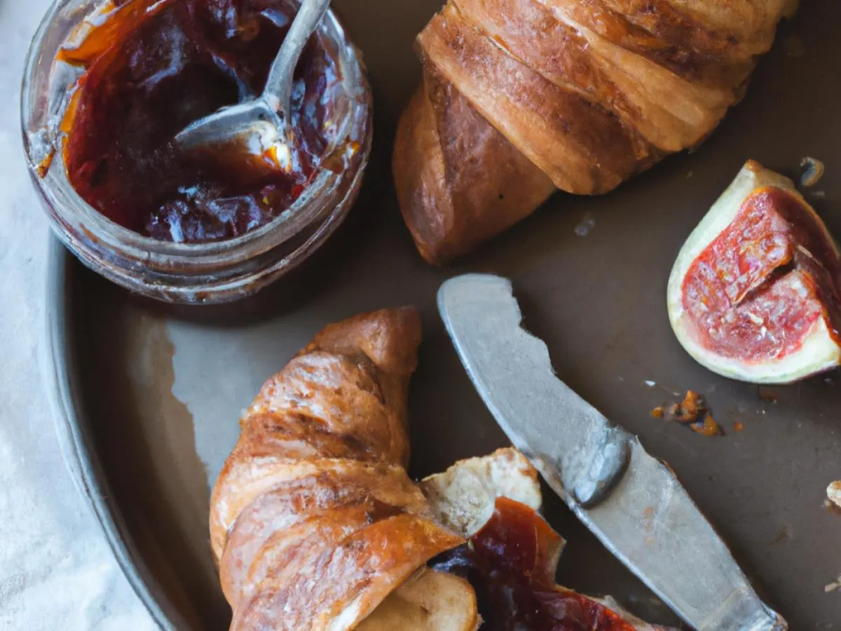 Fresh Baked Croissant with Fig Jam Fresh Baked Croissant with Fig Jam