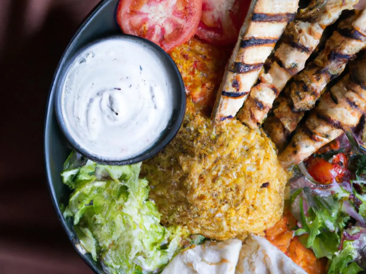 Chicken Kabob Bowl with Garlic Sauce and Hummus Chicken Kabob Bowl with Garlic Sauce and Hummus