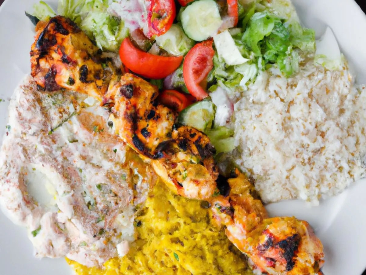 Chicken Kabob Bowl with Garlic Sauce and Baba Ghanoush Chicken Kabob Bowl with Garlic Sauce and Baba Ghanoush