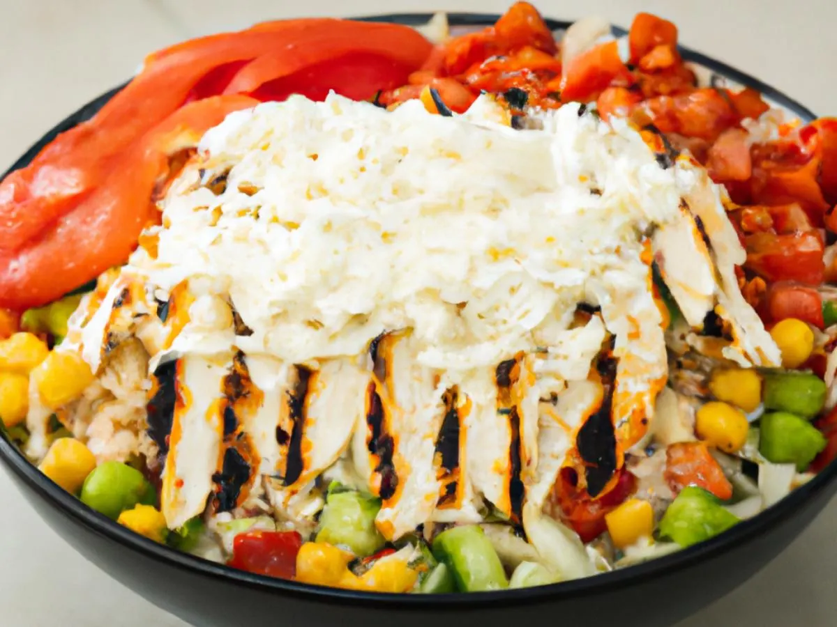 Chicken Shawarma Bowl with Tzatziki Sauce and Baba Ghanoush Chicken Shawarma Bowl with Tzatziki Sauce and Baba Ghanoush