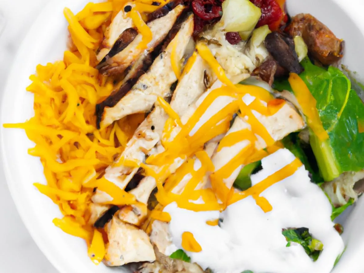 Grilled Boneless Chicken Thighs Bowl with with Tzatziki Sauce and Baba Ghanoush Grilled Boneless Chicken Thighs Bowl with with Tzatziki Sauce and Baba Ghanoush