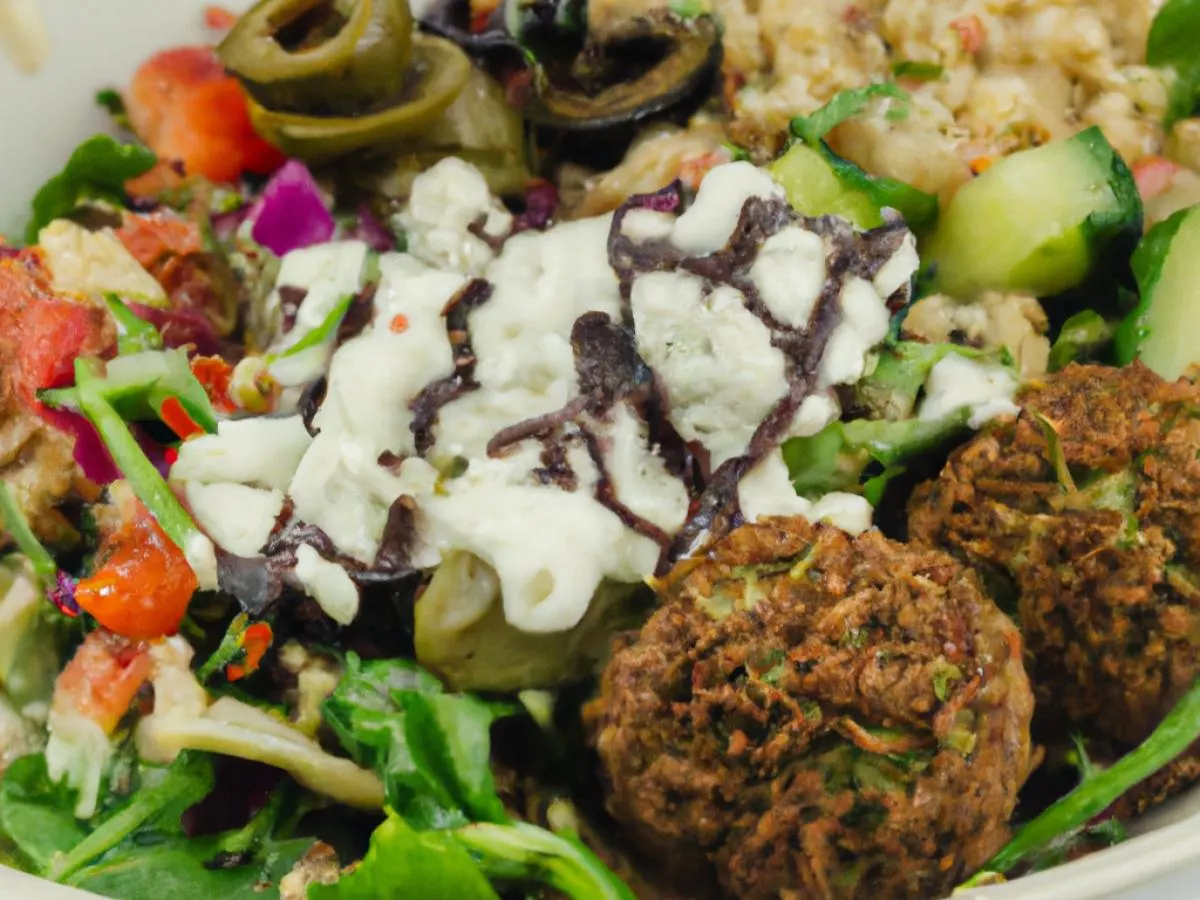 Falafel Bowl with Garlic Sauce and Hummus Falafel Bowl with Garlic Sauce and Hummus
