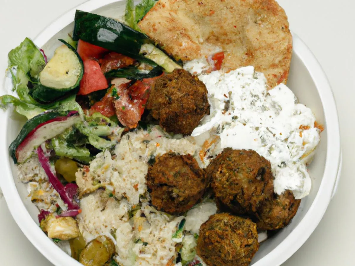 Falafel Bowl with Tzatziki Sauce and Baba Ghanoush Falafel Bowl with Tzatziki Sauce and Baba Ghanoush