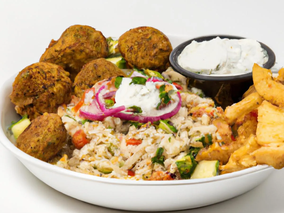 Falafel Bowl with Hot Sauce and Hummus Falafel Bowl with Hot Sauce and Hummus