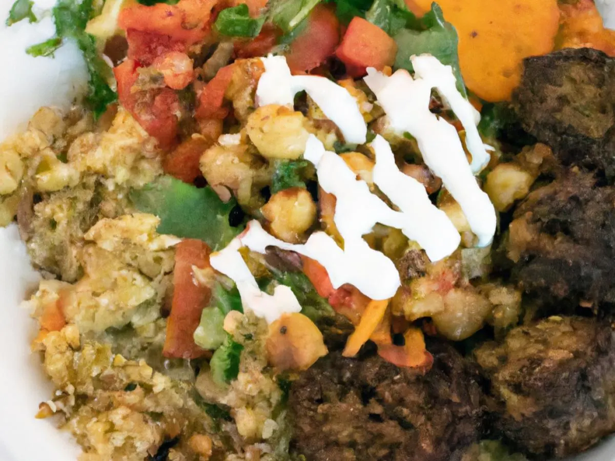 Falafel Bowl with Tahini Sauce and Baba Ghanoush Falafel Bowl with Tahini Sauce and Baba Ghanoush