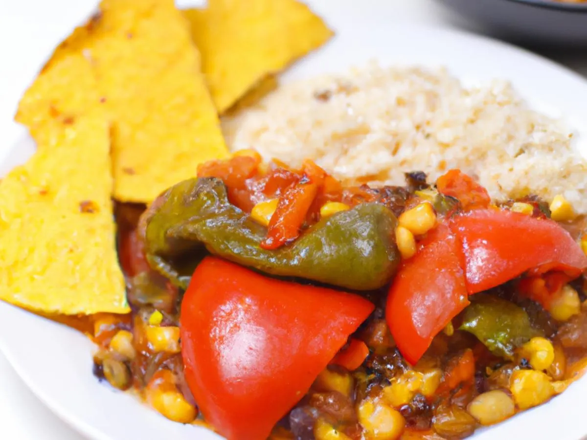 Dairy Free Vegetarian/Vegan Chili with Mexican Rice and Tortilla Chips Dairy Free Vegetarian/Vegan Chili with Mexican Rice and Tortilla Chips