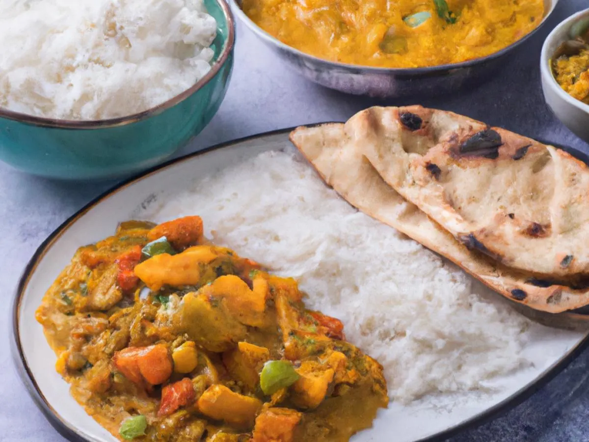 Yellow Daal Tadka with Mixed Vegetable Curry, Basmati Rice, and Naan Yellow Daal Tadka with Mixed Vegetable Curry, Basmati Rice, and Naan