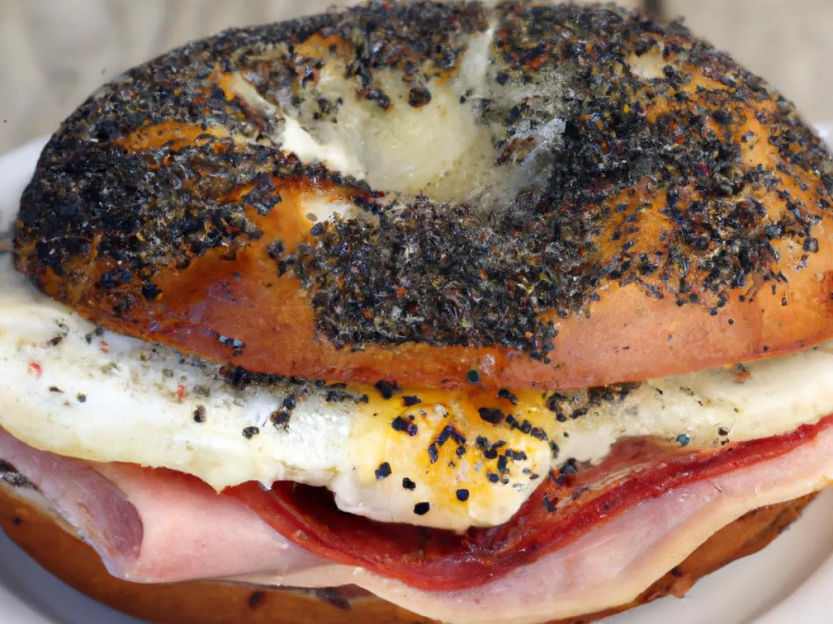 Poppy Bagel Tabil Turkey Bacon Sandwich Poppy Bagel Tabil Turkey Bacon Sandwich