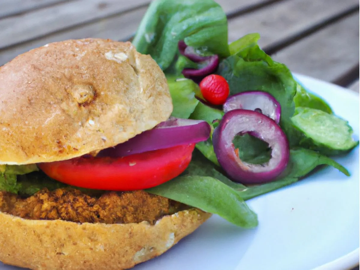 Vegan Burger with Salad Vegan Burger with Salad