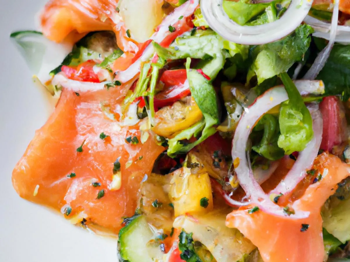 Regular Yuzu Ponzu Salmon over Salad Regular Yuzu Ponzu Salmon over Salad