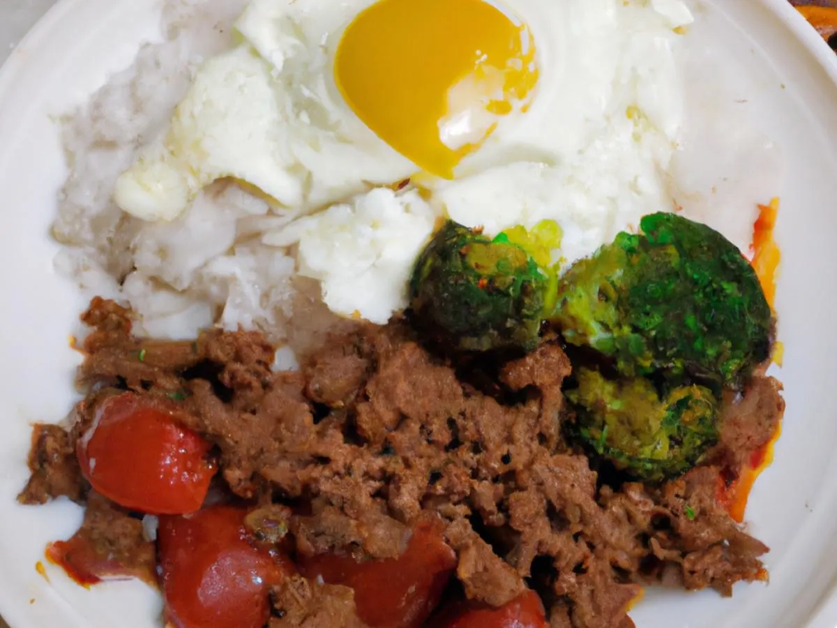 Tomato Beef w/ Egg and Broccoli over Jasmine Rice Tomato Beef w/ Egg and Broccoli over Jasmine Rice