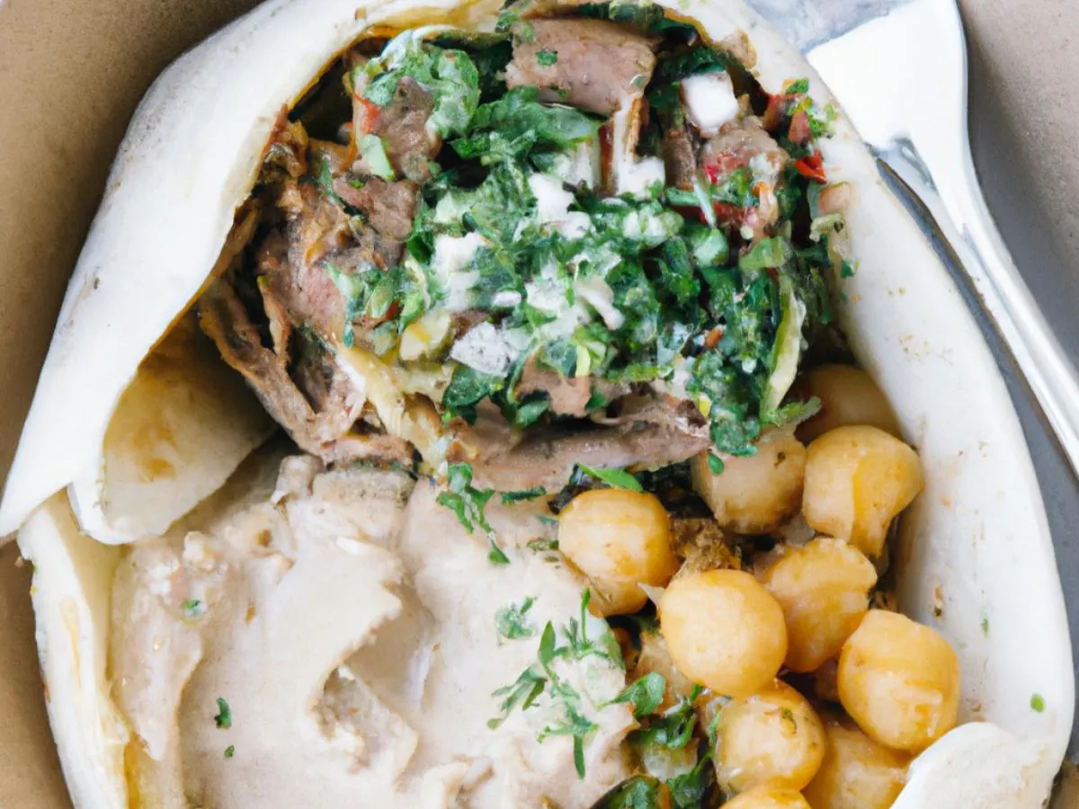 Steak Shawarma with Chickpea Salad and Hummus Steak Shawarma with Chickpea Salad and Hummus