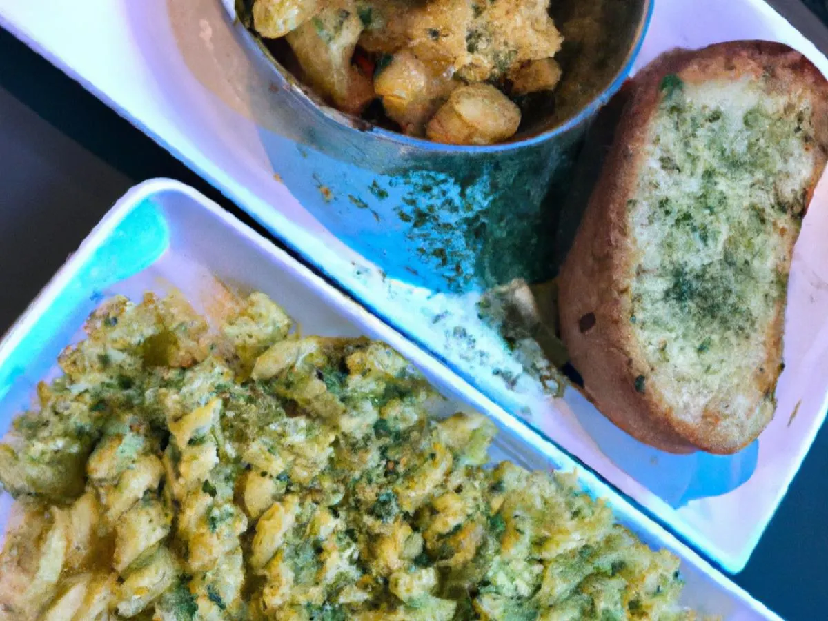 Pesto Pasta With Mac & Cheese and Garlic Bread