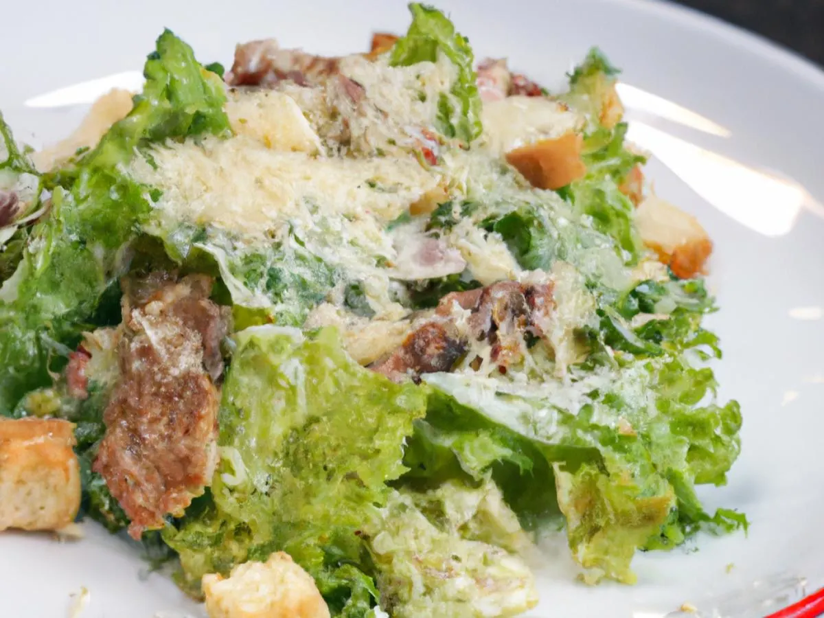 Traditional Caesar Salad With Pulled Pork