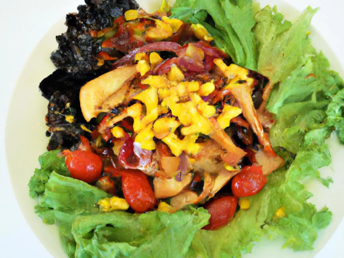 Garden Salad With BBQ Jackfruit