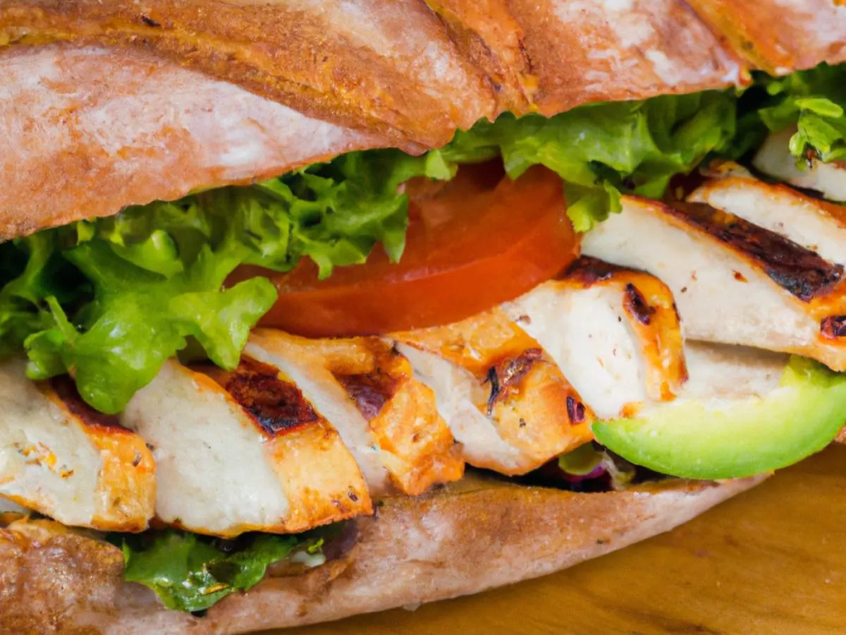 Chicken and Avocado Sandwich with Salad Chicken and Avocado Sandwich with Salad
