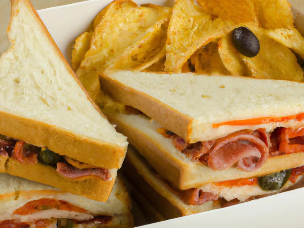 Italian Meat Sandwich and Potato Chips