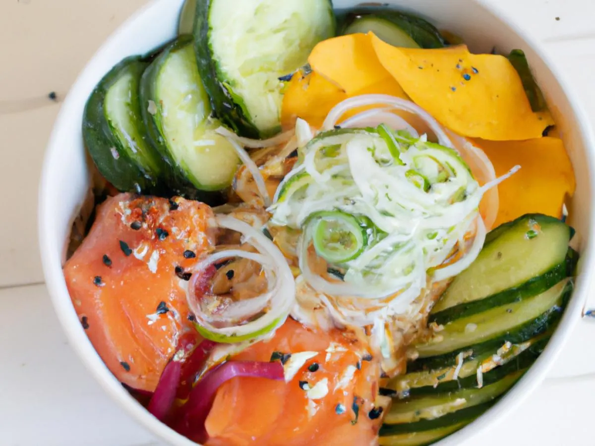 Yuzu Ponzu Salmon Bowl (Regular) — White Rice Yuzu Ponzu Salmon Bowl (Regular) — White Rice