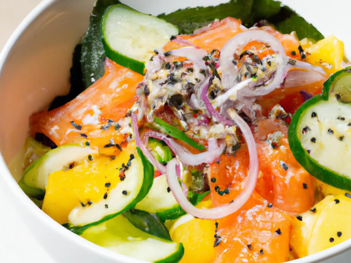 Yuzu Ponzu Salmon Salad Bowl (Regular) — Mixed Greens Yuzu Ponzu Salmon Salad Bowl (Regular) — Mixed Greens