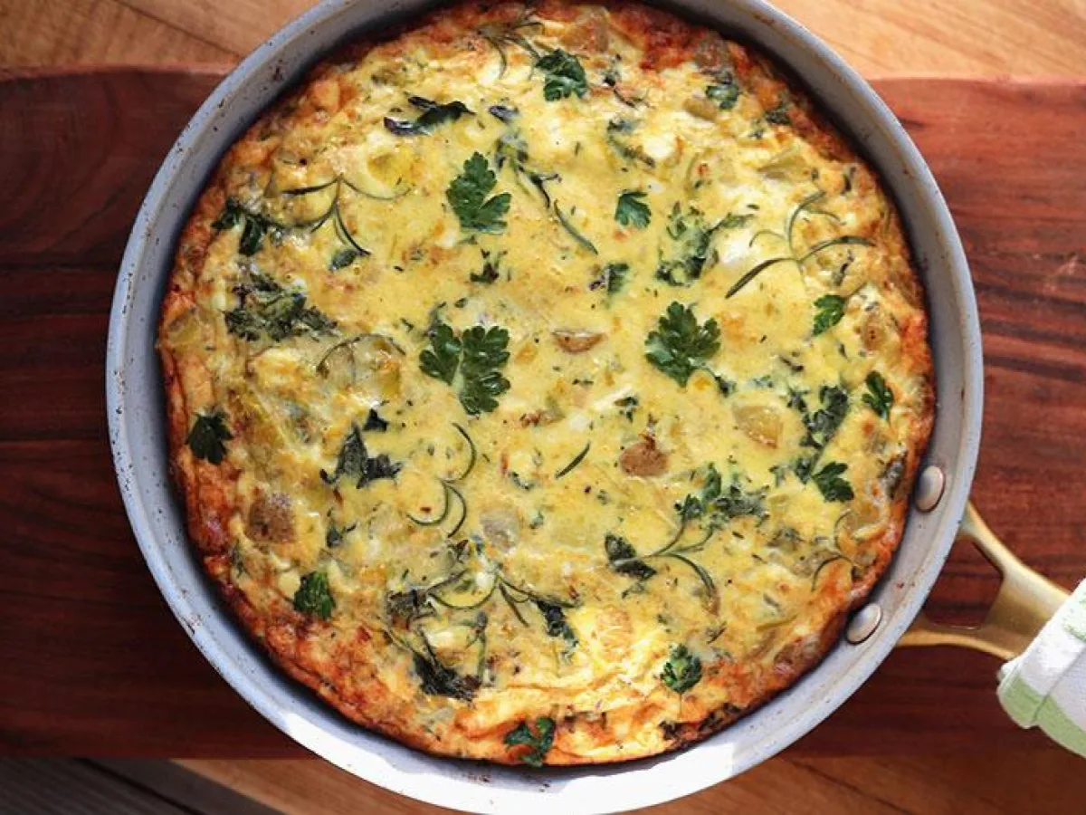 Leek And Chèvre Frittata