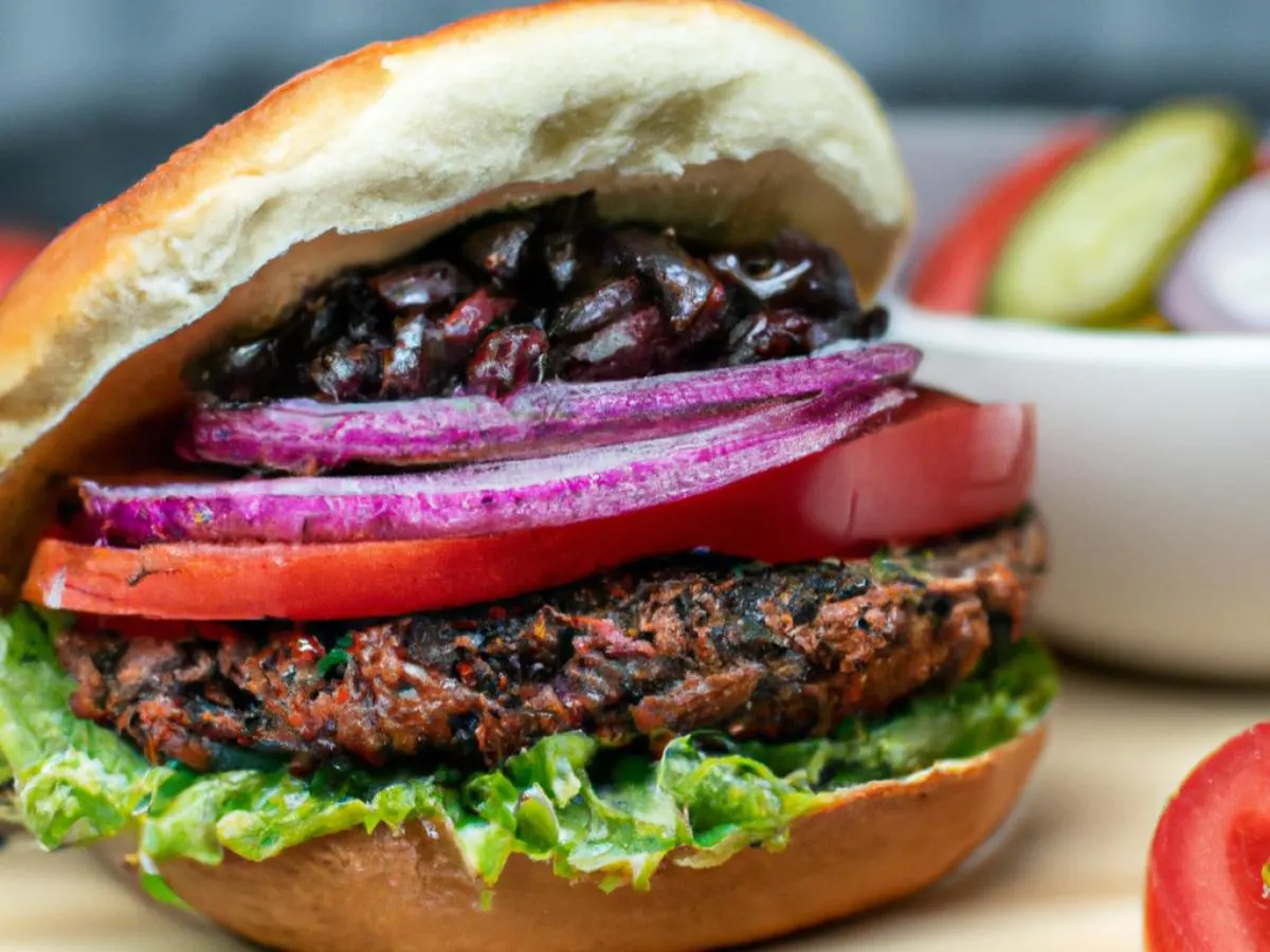 Maverick's Black Bean Burger With Side Salad and Balsamic Vinaigrette Maverick's Black Bean Burger With Side Salad and Balsamic Vinaigrette